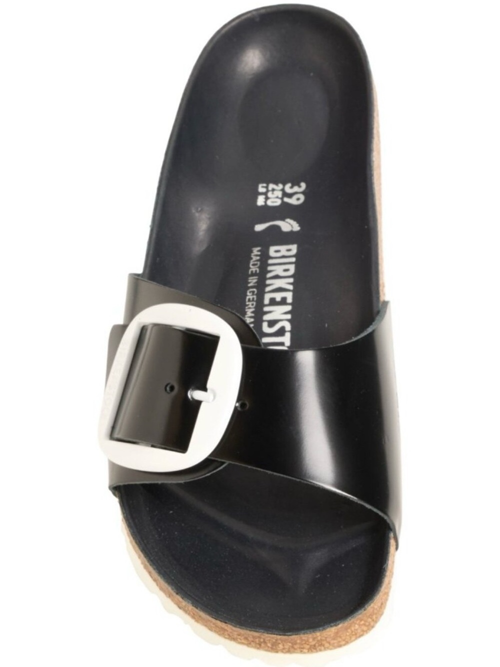 Birkenstock 💅 MADRID Big Buckle Black Leather Sandals Slides 37 38 39 40 6 7 8 9 - Picture 4 of 9